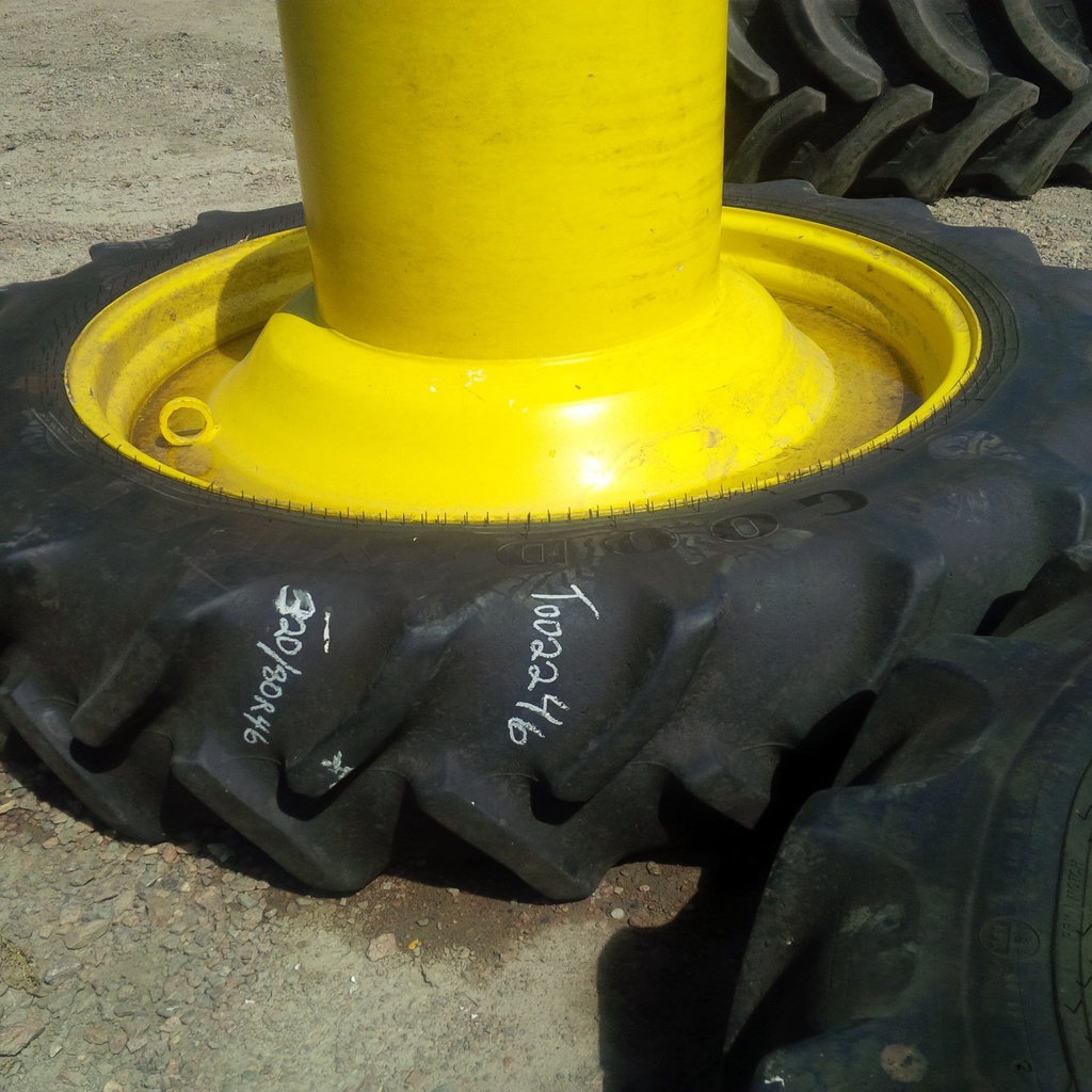 10"W x 42"D, John Deere Yellow 12-Hole FWA Direct Bolt Dual