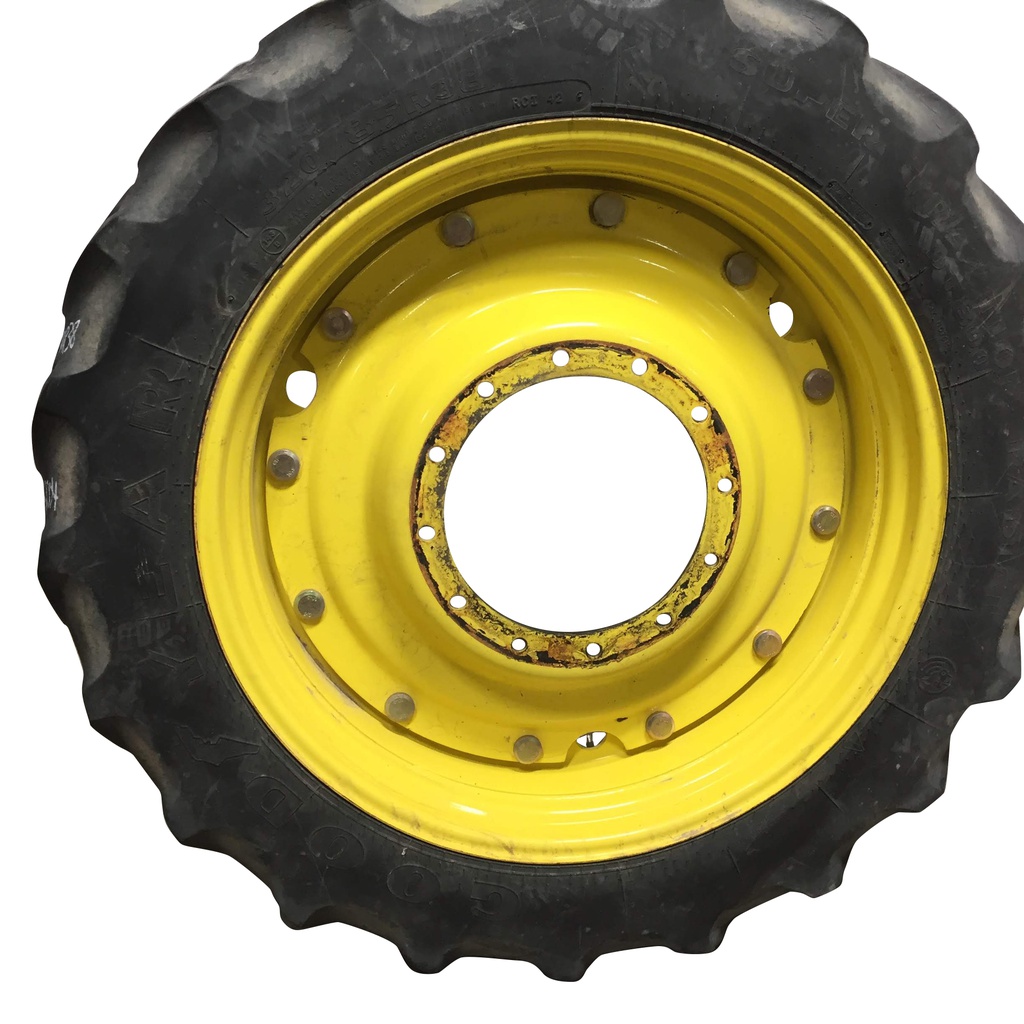 10"W x 38"D, John Deere Yellow 12-Hole Stub Disc