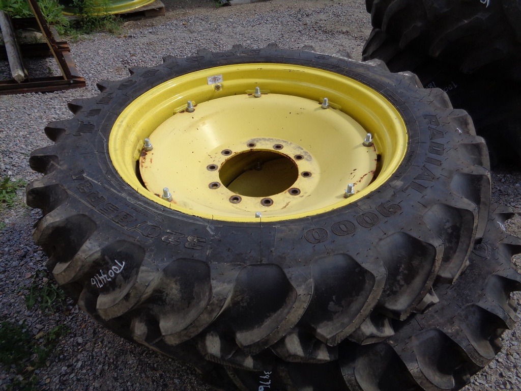 10"W x 34"D Rim with Clamp/U-Clamp Rim with 10-Hole Center, John Deere Yellow