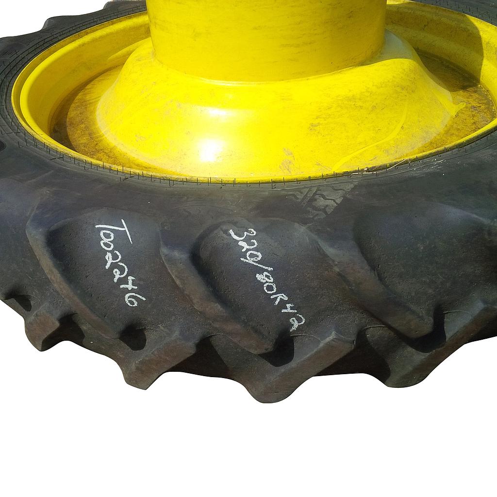 10"W x 42"D, John Deere Yellow 12-Hole FWA Direct Bolt Dual