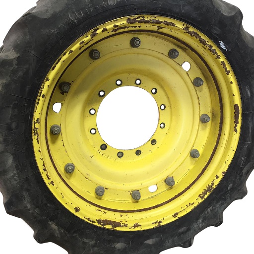 [WT008262RIM-(NRW)] 10"W x 38"D, John Deere Yellow 12-Hole Stub Disc