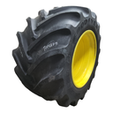 LSW 1250/35R46 Goodyear Farm Custom Flo Grip R-2 on John Deere Yellow 20-Hole Formed Plate 90%