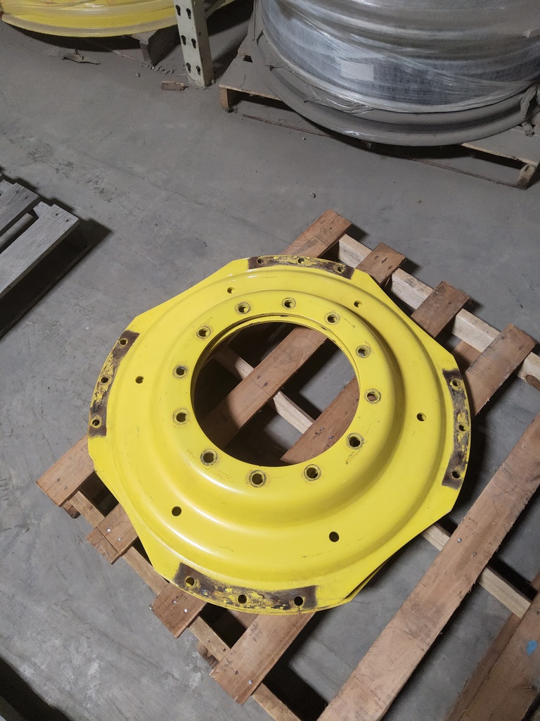 12-Hole Waffle Wheel (Groups of 3 bolts, W/Weight Holes) Center for 38"-54" Rim, John Deere Yellow