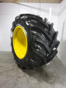 LSW 1250/35R46 Goodyear Farm Custom Flo Grip R-2 on John Deere Yellow 20-Hole Formed Plate 90%