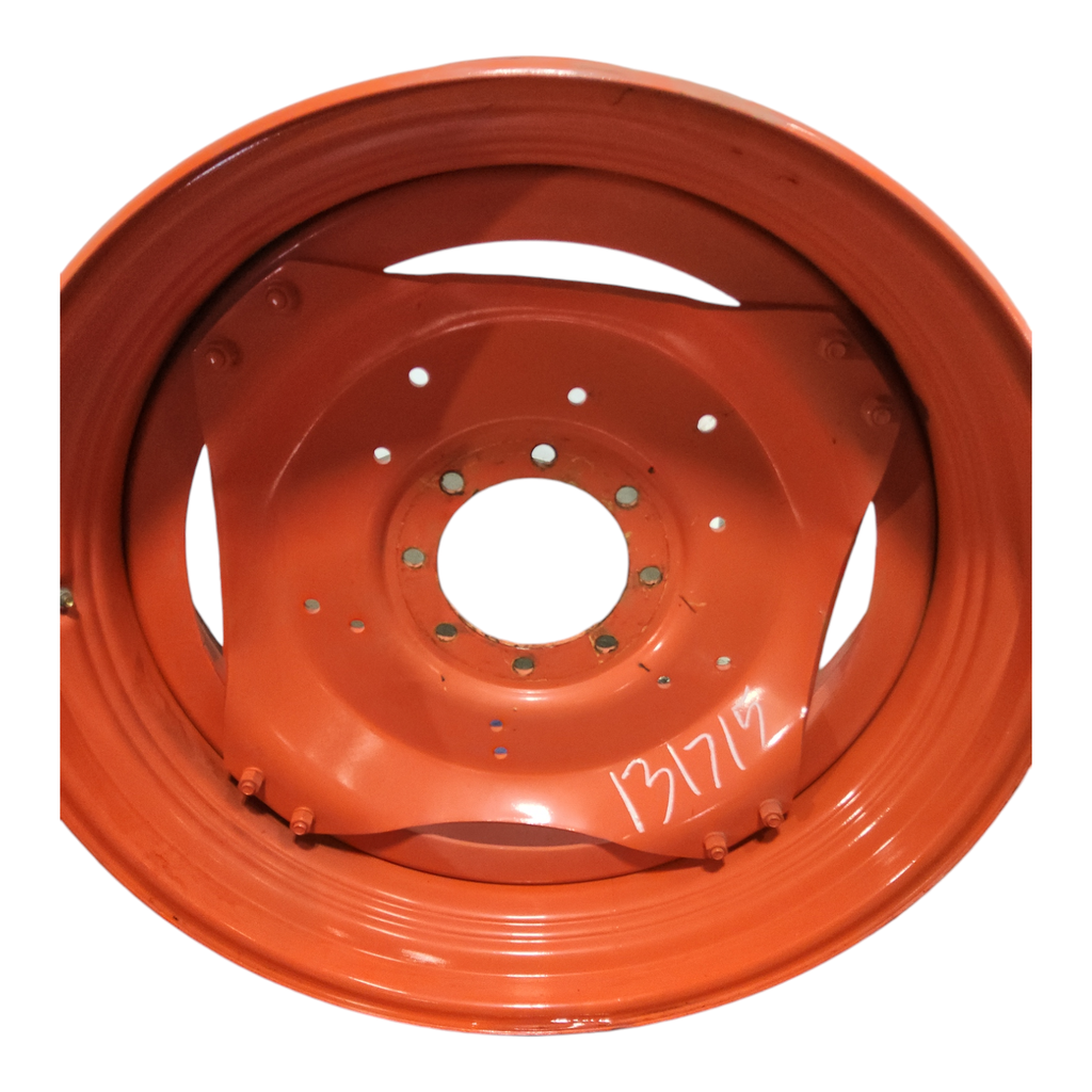 8-Hole Stub Disc (groups of 2 bolts) Center for 38" Rim, Kubota Orange