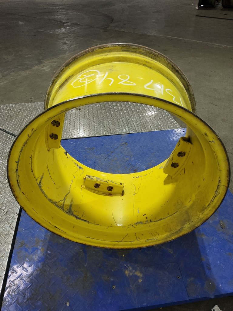 15"W x 24"D, John Deere Yellow 8-Hole Rim with Clamp/U-Clamp (groups of 2 bolts)