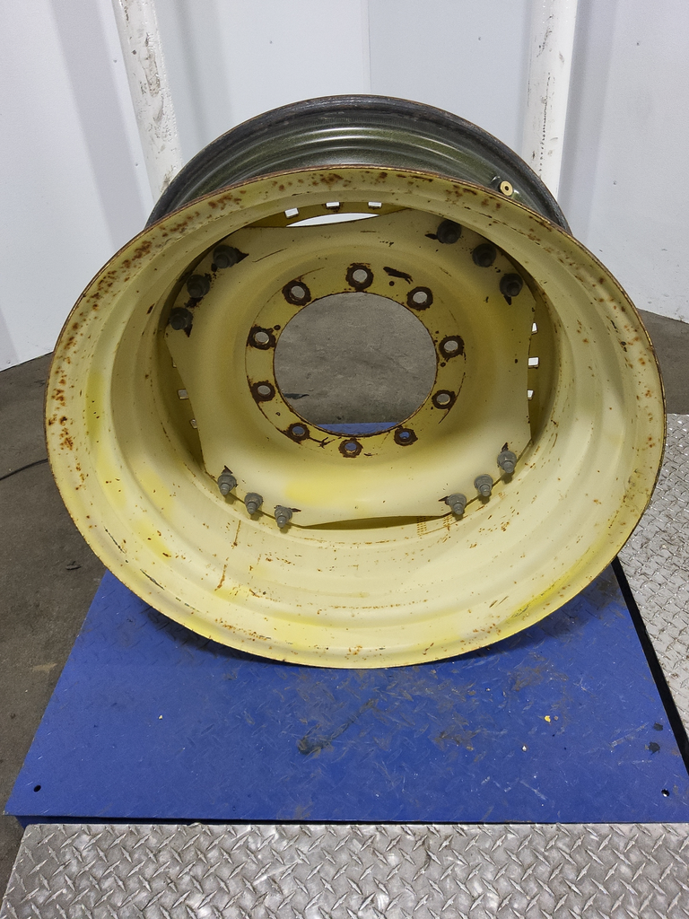 15"W x 30"D, John Deere Yellow 12-Hole Waffle Wheel (Groups of 3 bolts)