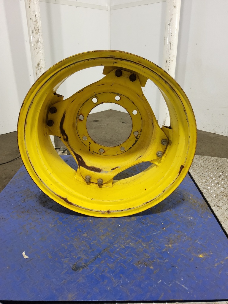 10"W x 24"D, John Deere Yellow 8-Hole Rim with Clamp/U-Clamp (groups of 2 bolts)