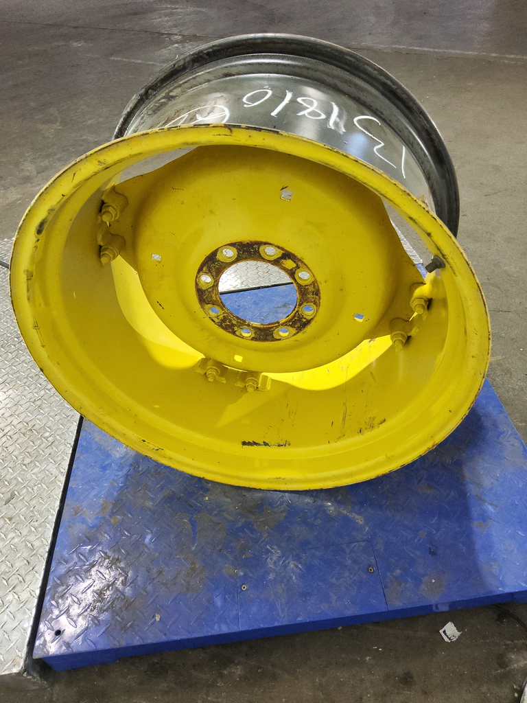 15"W x 28"D, John Deere Yellow 8-Hole Rim with Clamp/U-Clamp (groups of 2 bolts)