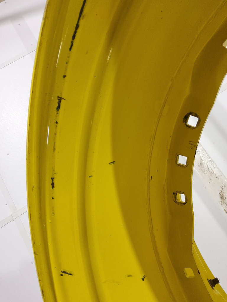 15"W x 34"D, John Deere Yellow 12-Hole Waffle Wheel (Groups of 3 bolts)