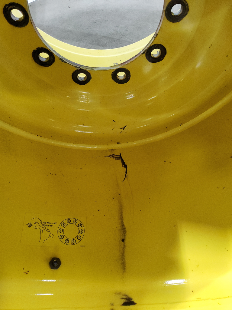 44"W x 32"D, John Deere Yellow 10-Hole 3 Piece Formed Plate