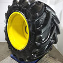 LSW 1250/35R46 Goodyear Farm Custom Flo Grip R-2 on John Deere Yellow 20-Hole Formed Plate 85%