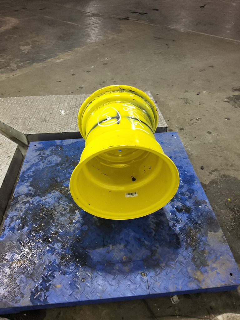 18"W x 16.1"D, John Deere Yellow 8-Hole Spun Disc