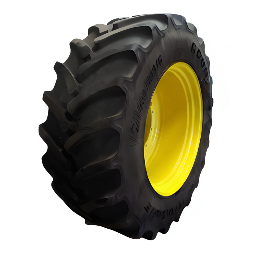 LSW900/50R46 Goodyear Farm DT830 Optitrac R-1W on John Deere Yellow 12-Hole Stub Disc