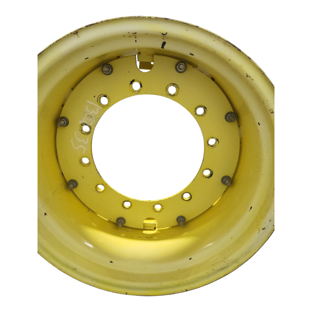 12-Hole Rim with Clamp/Loop Style Center for 26" Rim, John Deere Yellow 12 hole clamp 26