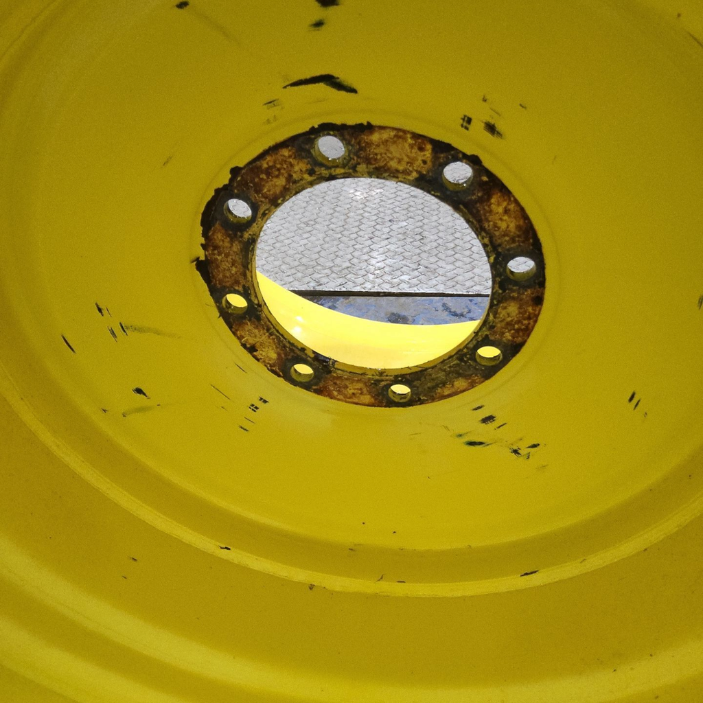 30"W x 30"D, John Deere Yellow 8-Hole Formed Plate