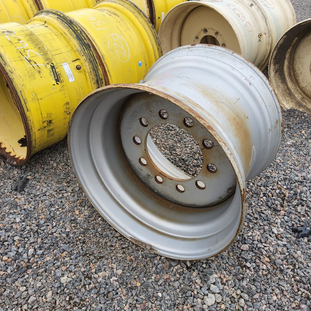16"W x 22.5"D, Case IH Silver Mist 10-Hole Budd Stud Pilot Wheel
