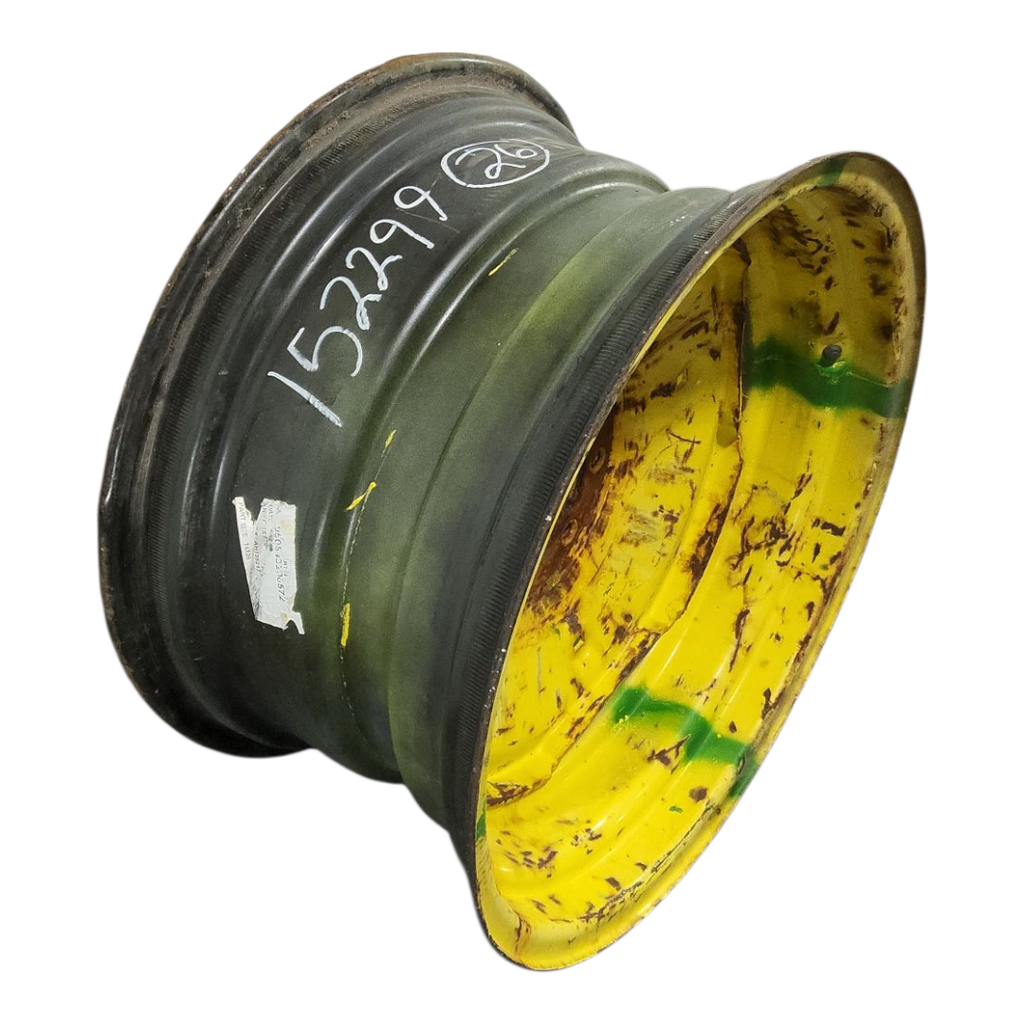 14"W x 26"D, John Deere Yellow 8-Hole Stamped Plate