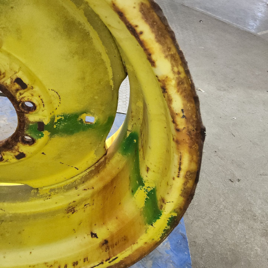 14"W x 26"D, John Deere Yellow 8-Hole Stamped Plate