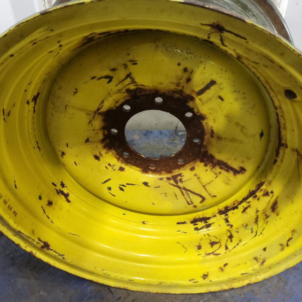 14"W x 26"D, John Deere Yellow 8-Hole Formed Plate