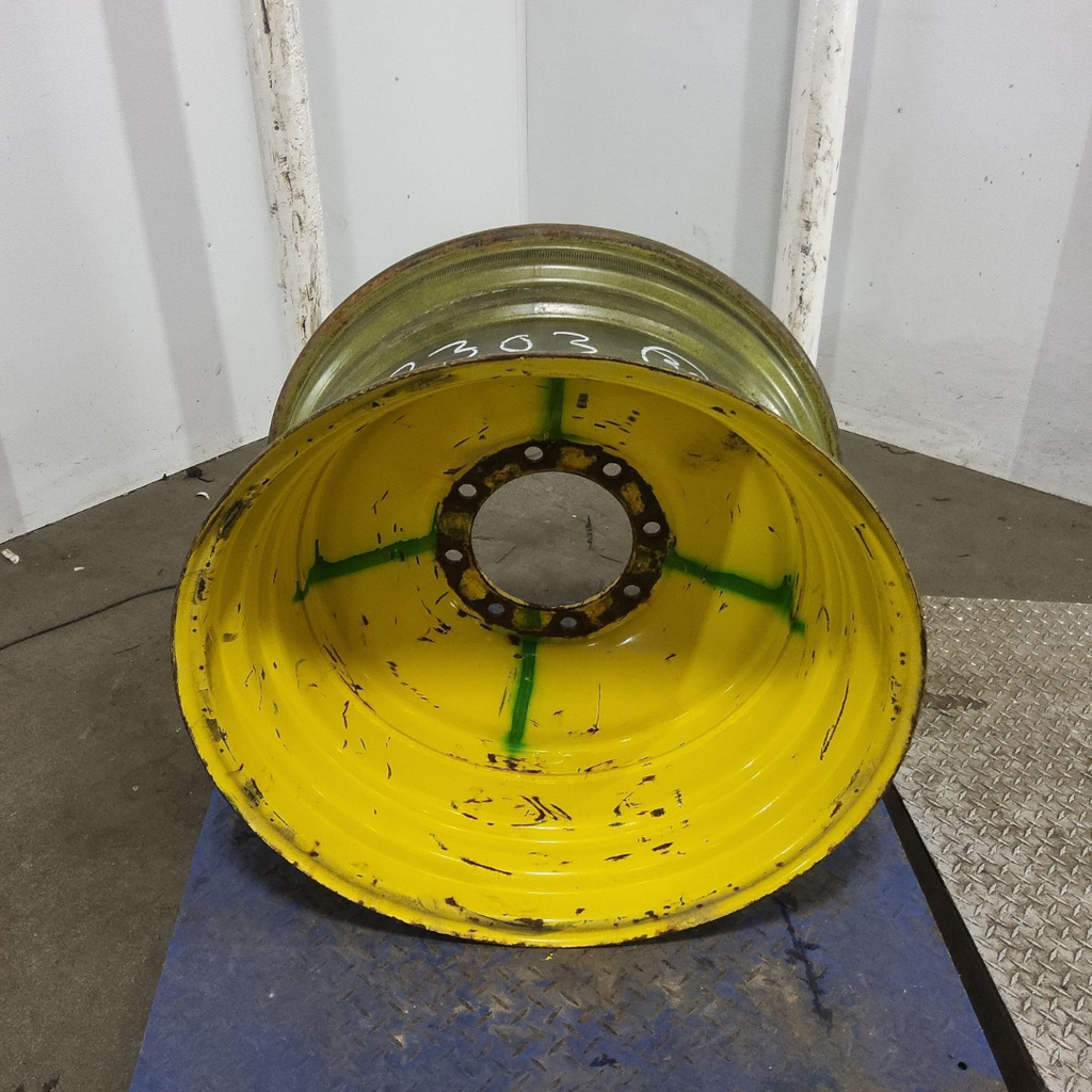 15"W x 30"D, John Deere Yellow 8-Hole Formed Plate