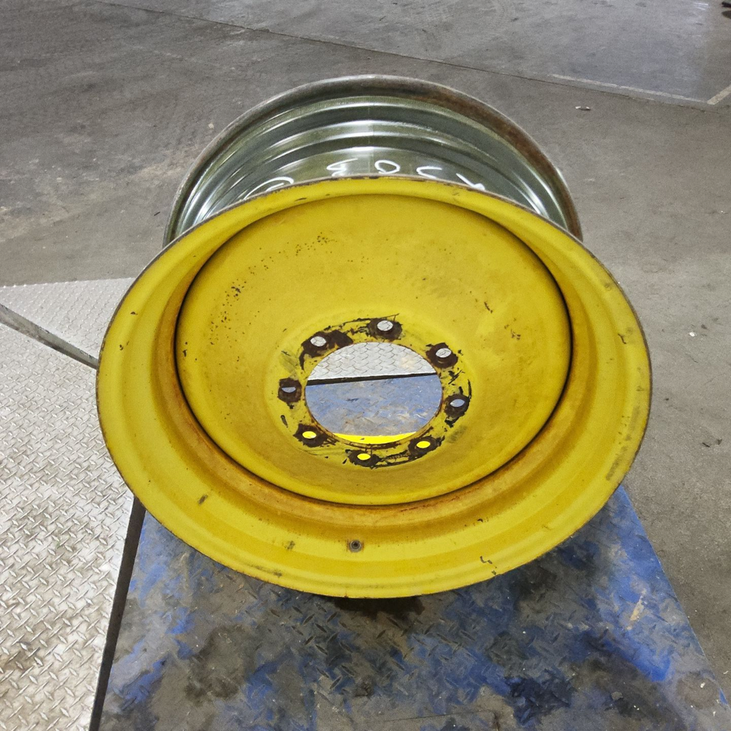 15"W x 30"D, John Deere Yellow 8-Hole Formed Plate