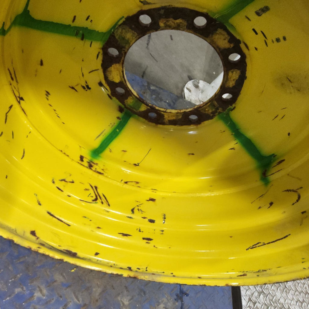 15"W x 30"D, John Deere Yellow 8-Hole Formed Plate