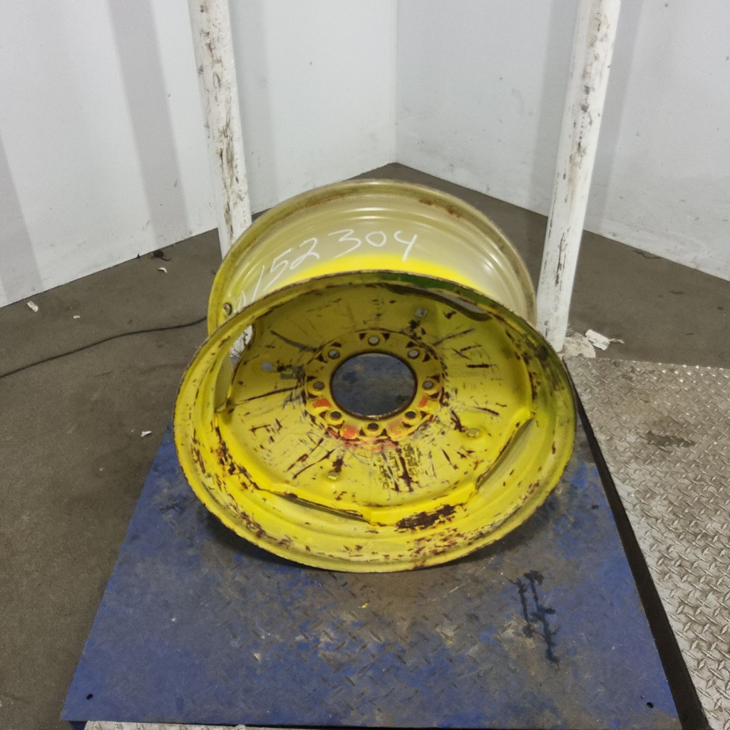12"W x 24"D, John Deere Yellow 8-Hole Stamped Plate