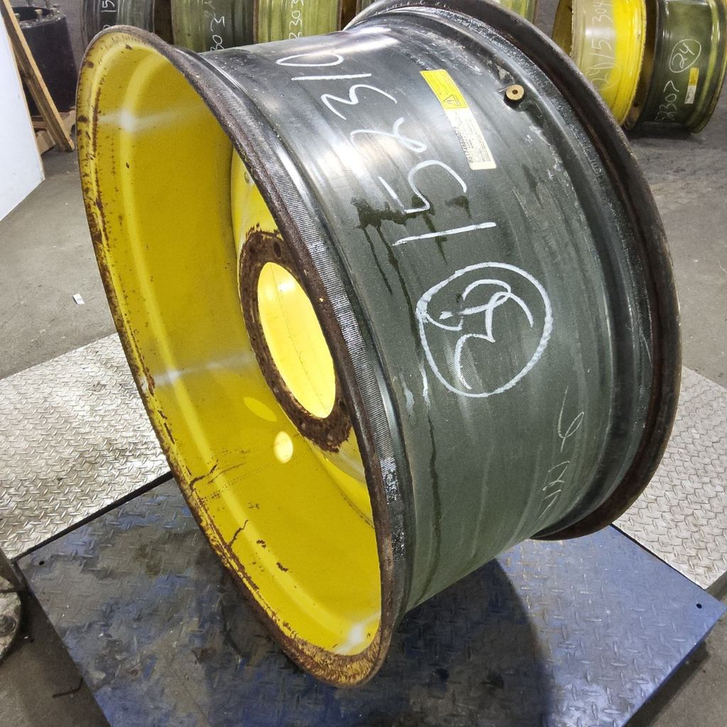 18"W x 38"D, John Deere Yellow 10-Hole Formed Plate