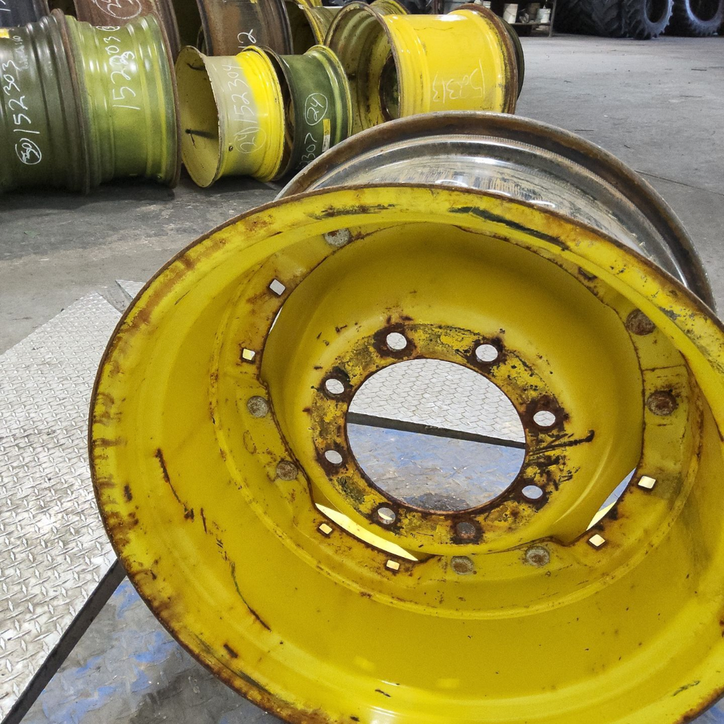 15"W x 26"D, John Deere Yellow 8-Hole Waffle Wheel (Groups of 2 Bolts)