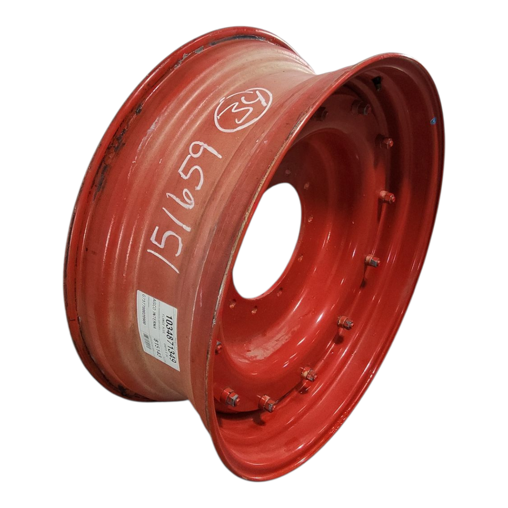 13"W x 34"D, Fendt/Agco Red 12-Hole Waffle Wheel (Groups of 2 Bolts)