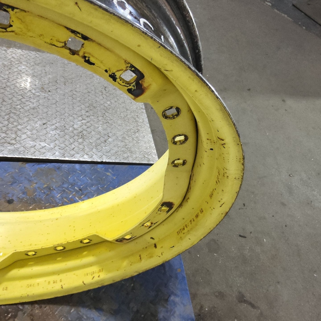 10"W x 34"D, John Deere Yellow 12-Hole Waffle Wheel (Groups of 3 bolts)