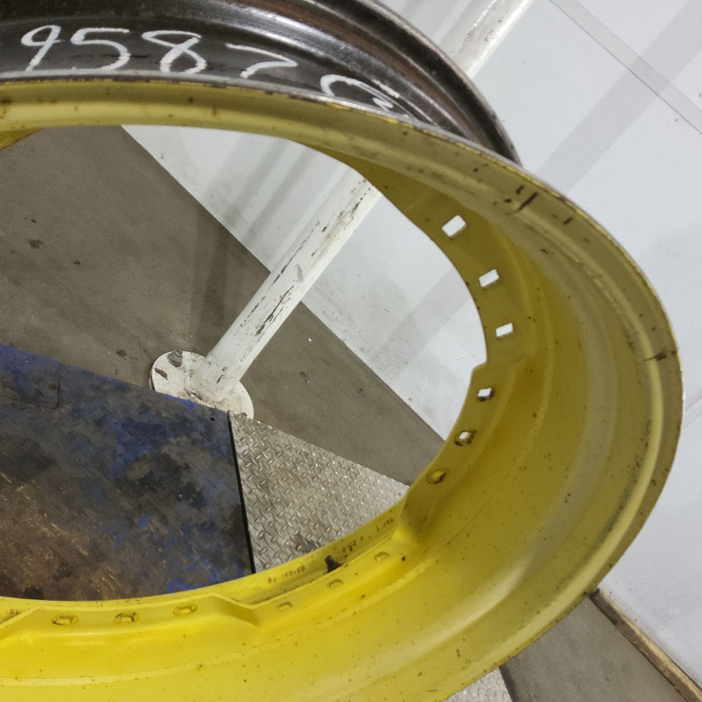 10"W x 34"D, John Deere Yellow 12-Hole Waffle Wheel (Groups of 3 bolts)