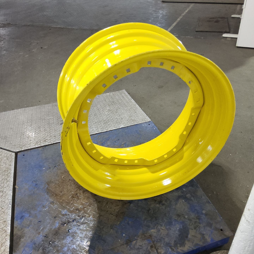 15"W x 30"D, John Deere Yellow 12-Hole Waffle Wheel (Groups of 3 bolts)