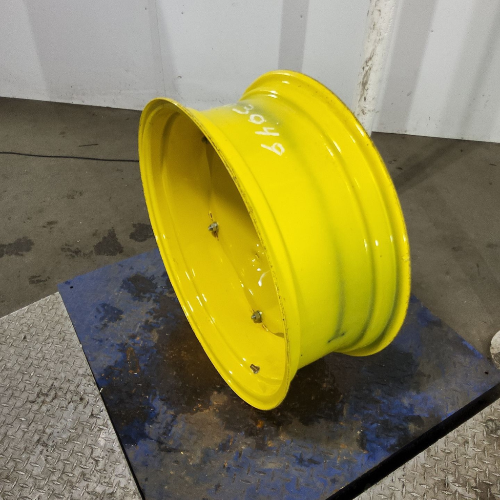 11"W x 28"D, John Deere Yellow 6-Hole Rim, Clamp/Loop Style , 6.25" Offset
