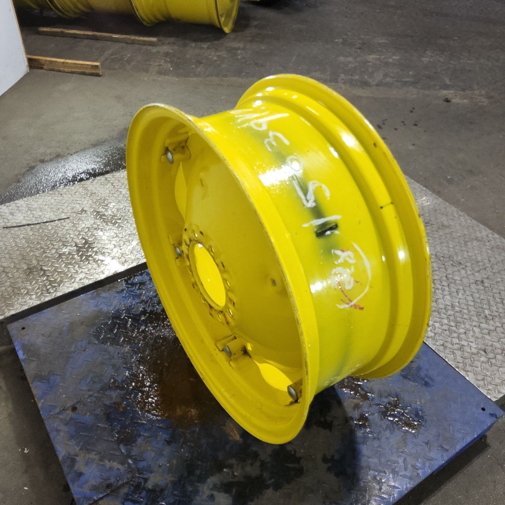 11"W x 28"D, John Deere Yellow 6-Hole Rim, Clamp/Loop Style , 6.25" Offset