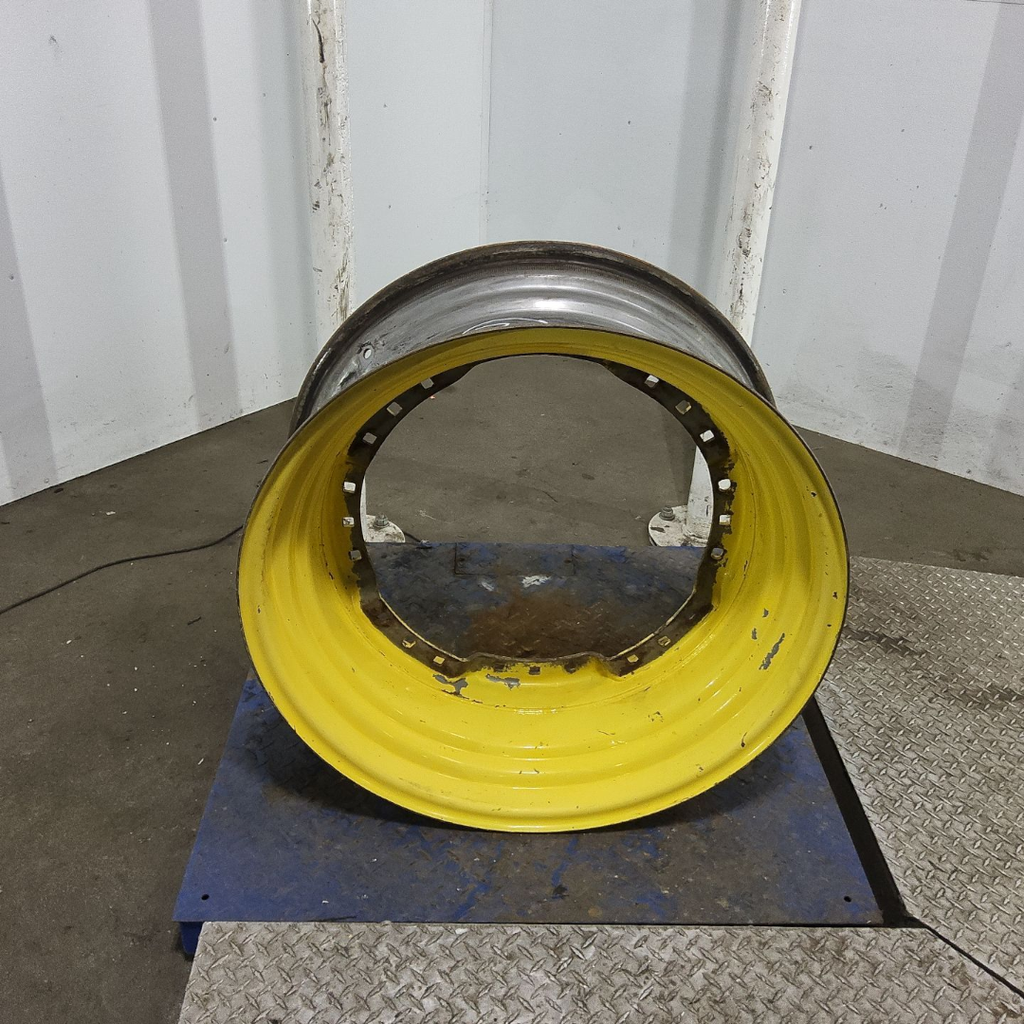 13"W x 30"D, John Deere Yellow 12-Hole Waffle Wheel (Groups of 3 bolts) , 2.88" Offset