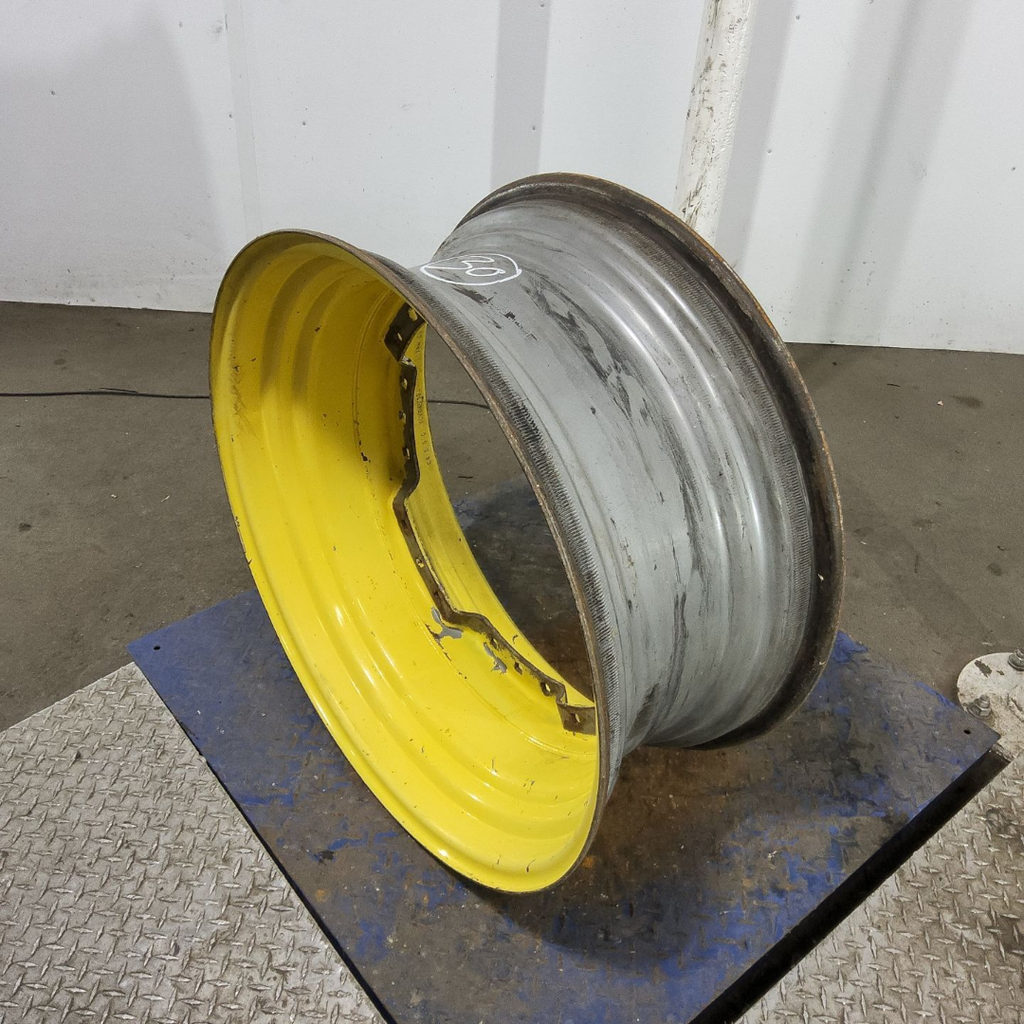 13"W x 30"D, John Deere Yellow 12-Hole Waffle Wheel (Groups of 3 bolts) , 2.88" Offset