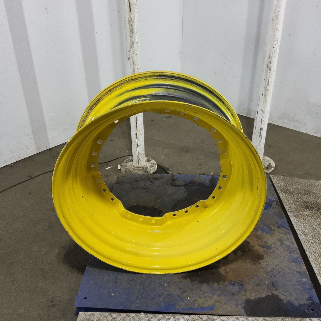 13"W x 30"D, John Deere Yellow 12-Hole Waffle Wheel (Groups of 3 bolts) , 2.88" Offset