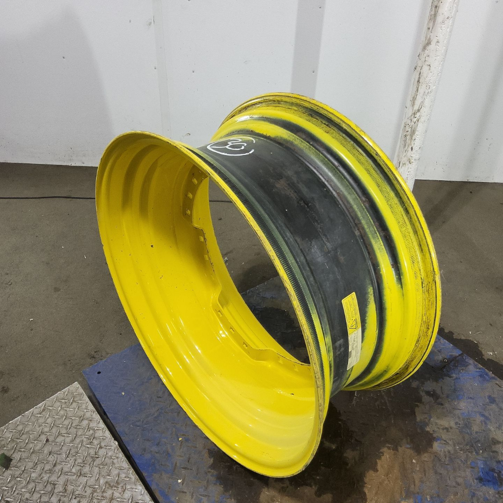 13"W x 30"D, John Deere Yellow 12-Hole Waffle Wheel (Groups of 3 bolts) , 2.88" Offset