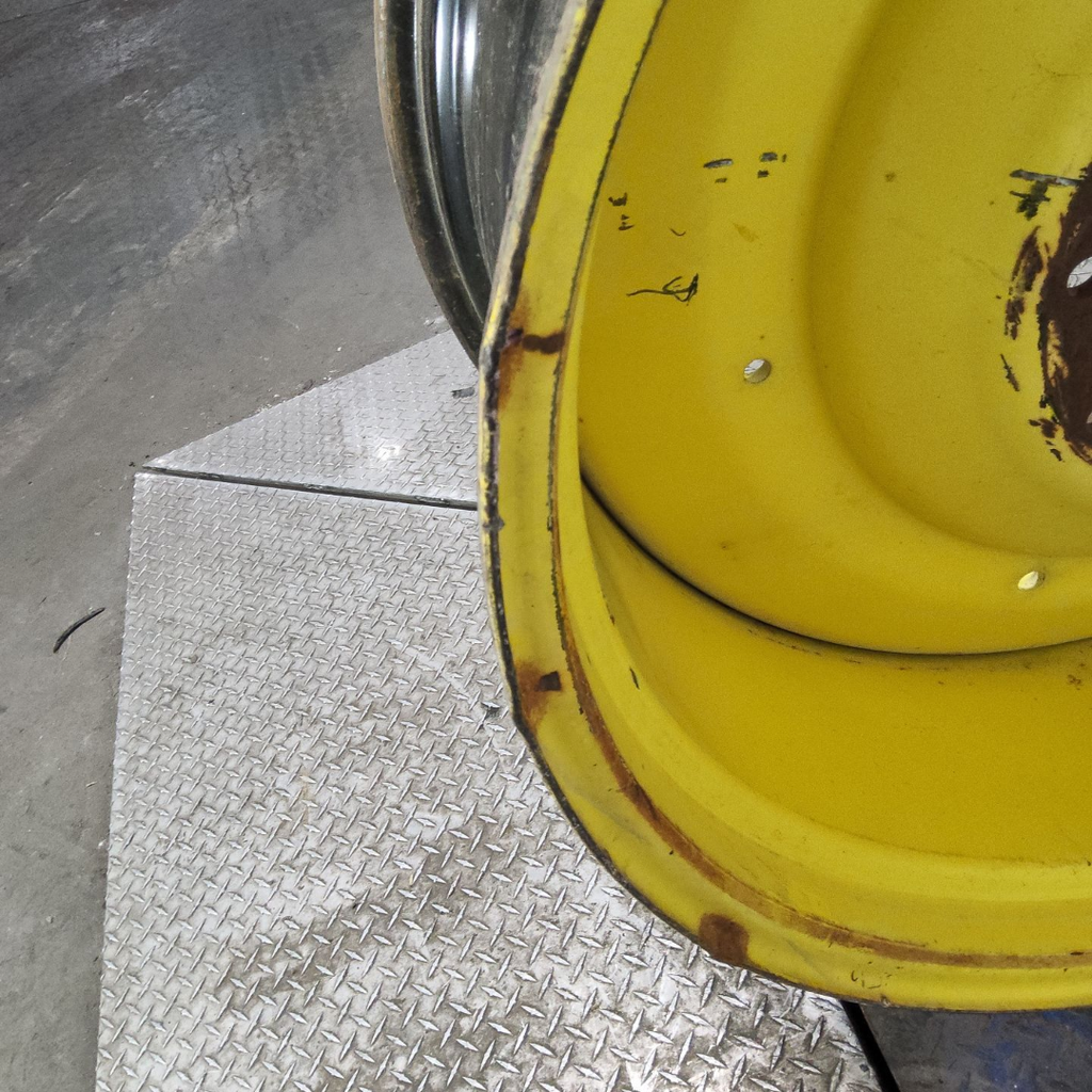 18"W x 38"D, John Deere Yellow 10-Hole Formed Plate , -3.25" Offset