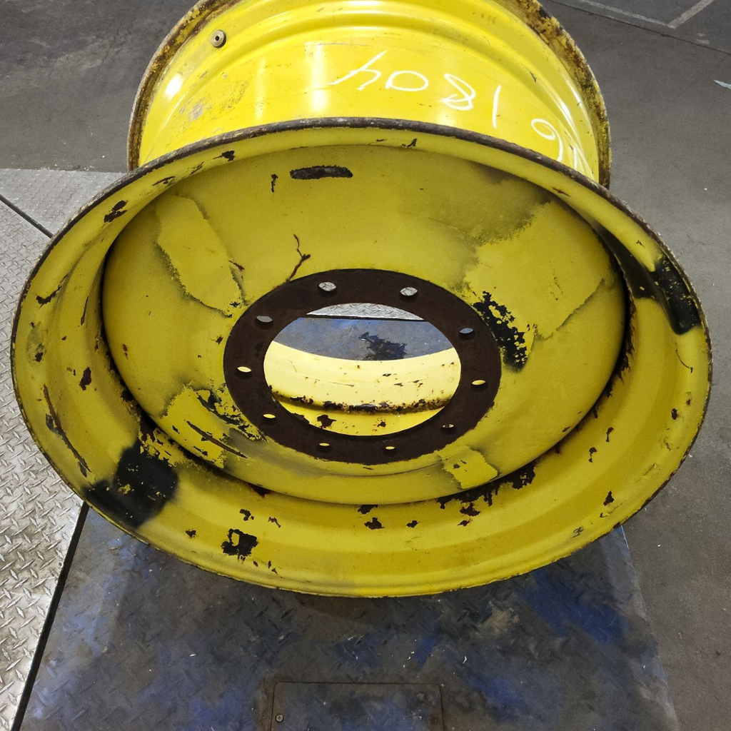 21"W x 32"D, John Deere Yellow 10-Hole Formed Plate , -7.38" Offset