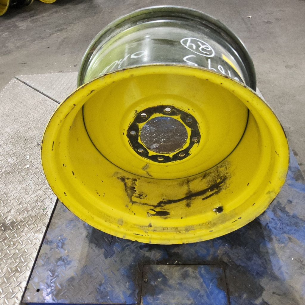 15"W x 24"D, John Deere Yellow 8-Hole Formed Plate , 0.62" Offset