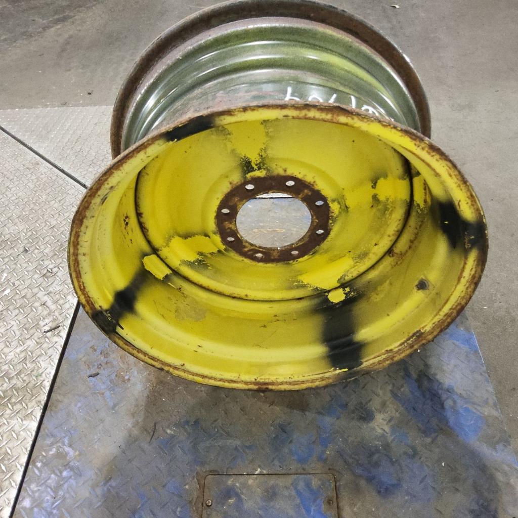14"W x 26"D, John Deere Yellow 8-Hole Formed Plate , 0.62" Offset