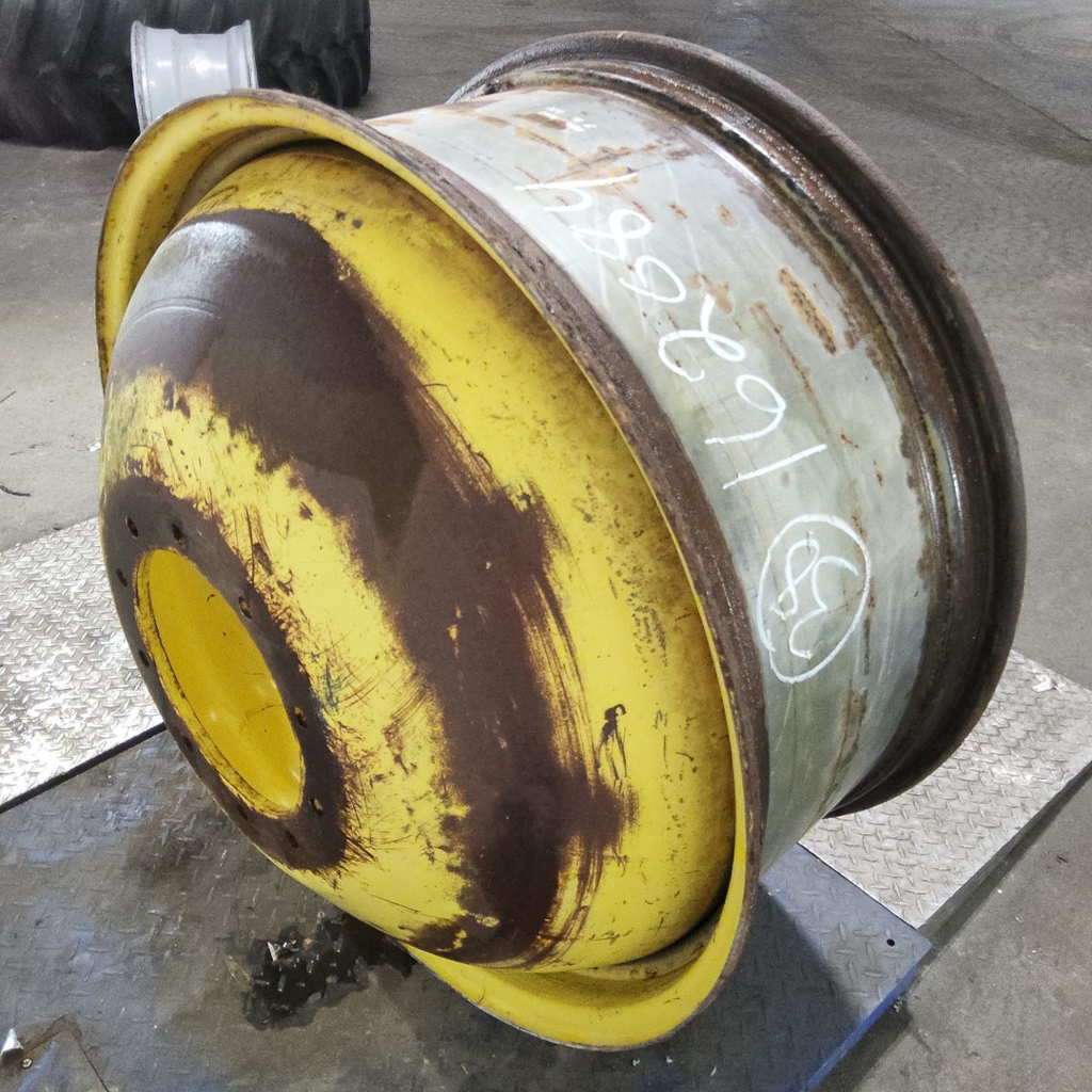 16"W x 38"D, John Deere Yellow 10-Hole Dolly Dual , -15.12" Offset