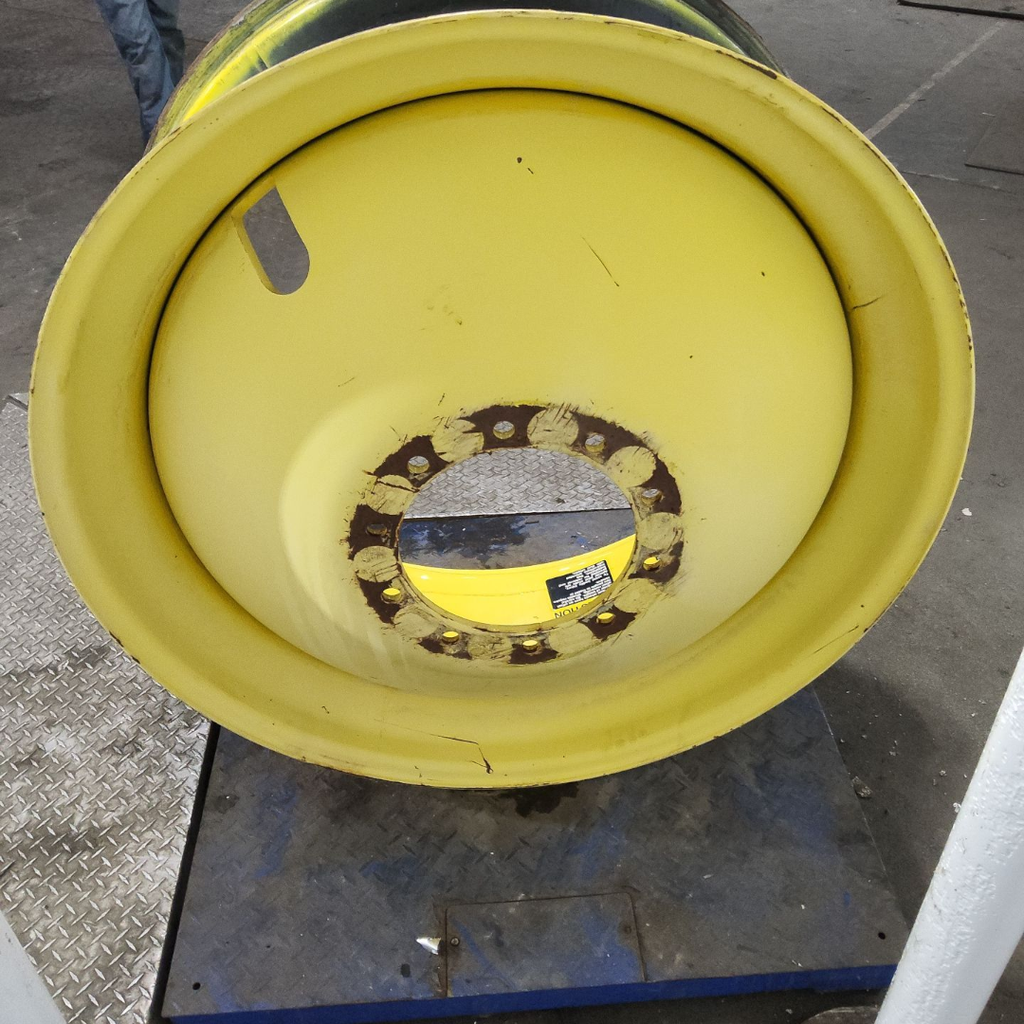 18"W x 42"D, John Deere Yellow 10-Hole Dolly Dual , -13.38" Offset