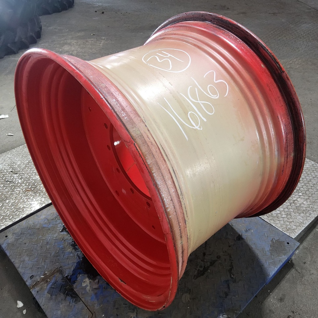 23"W x 34"D, Fendt/Agco Red 12-Hole Flat Plate , -3" Offset