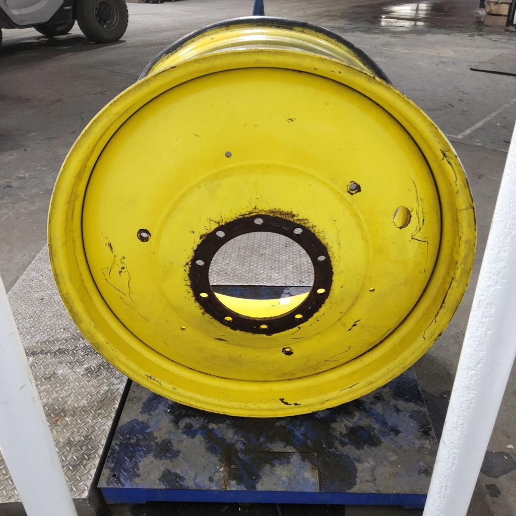 23"W x 42"D, John Deere Yellow 10-Hole Formed Plate , -13.88" Offset