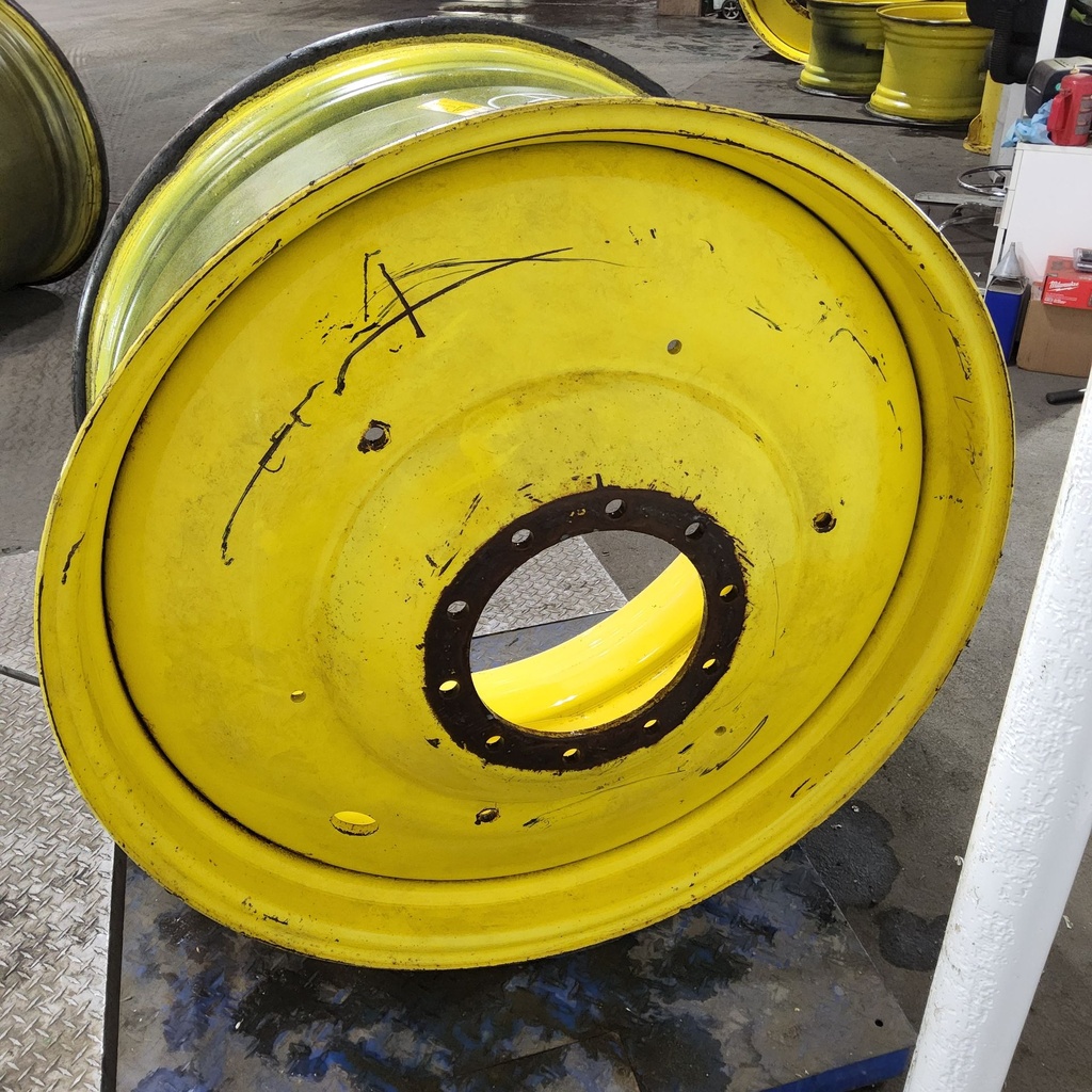 23"W x 42"D, John Deere Yellow 10-Hole Formed Plate , -13.88" Offset