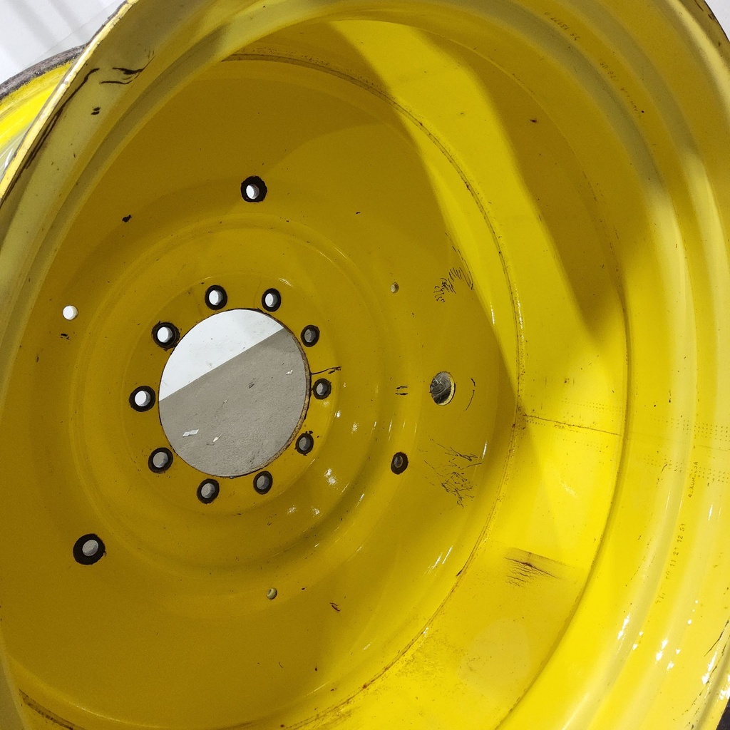23"W x 42"D, John Deere Yellow 10-Hole Formed Plate , -13.88" Offset